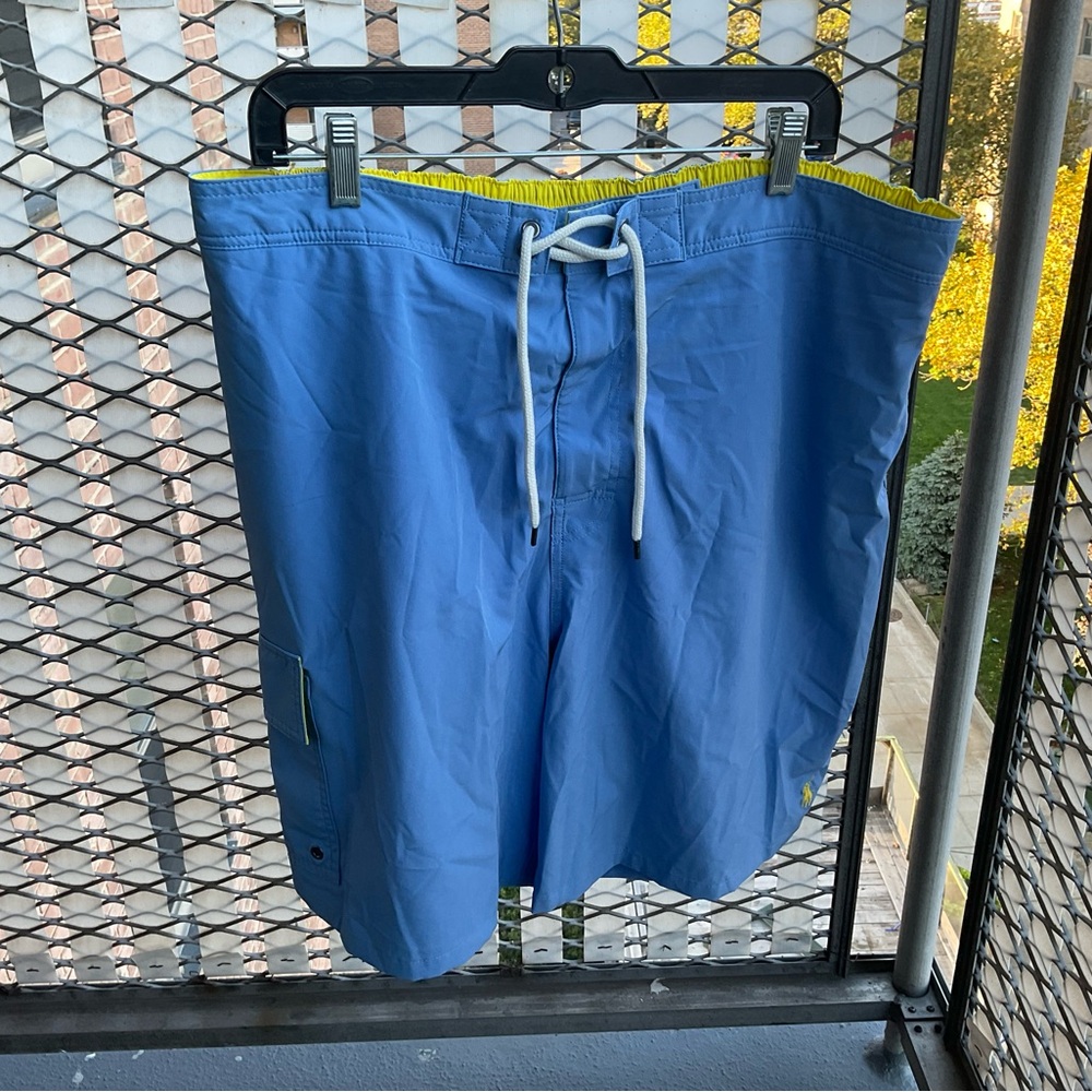 Polo Ralph Lauren Classic Swim Trunks Blue and Yellow Mesh Lined 1XB Big&Tall